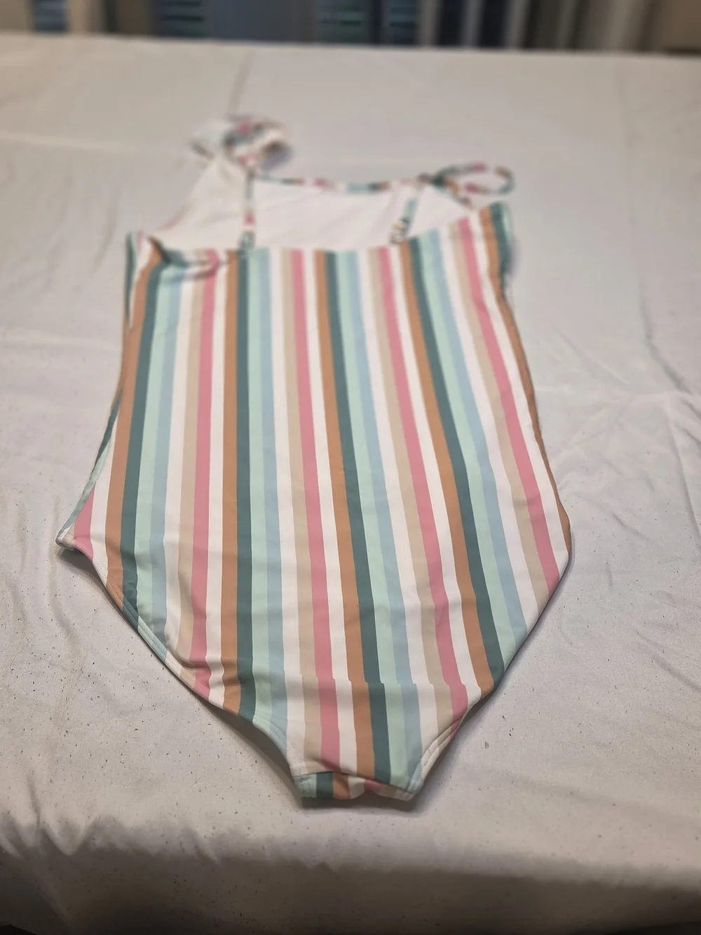 abercrombie kids Pastel Multicolor Striped One-Shoulder Swimsuit Size 15/16